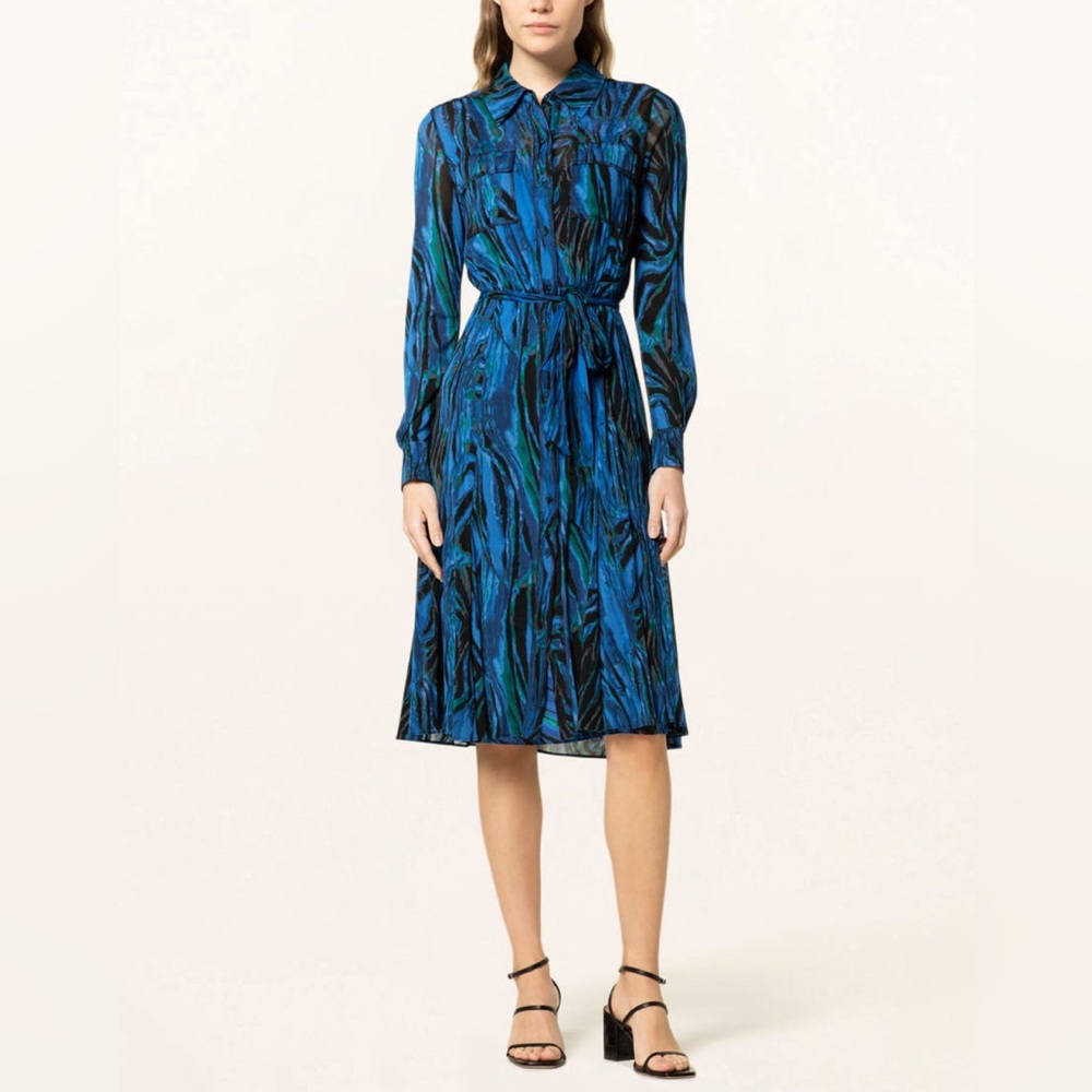 Diane von Furstenberg Andi Midi Mesh Shirt Dress